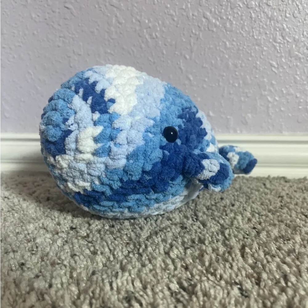 HANDMADE SOFT PLUSH BLUE WHALE